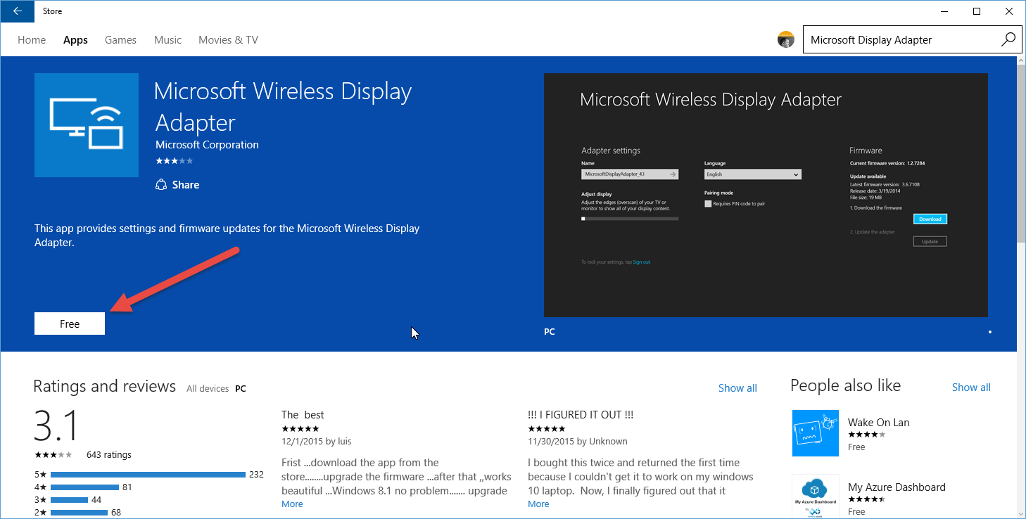 microsoft wireless display adapter download cannot connect